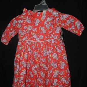 Osh Kosh B'gosh Orange Flower Dress Size 3T